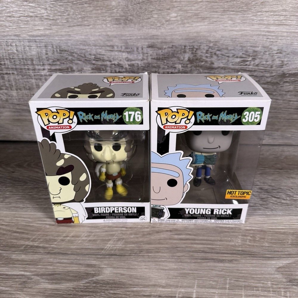 Rick & Morty Funko Pop Lot - Set Of 2 Young‎ Rick 305 Hot Topic + Birdperson 176